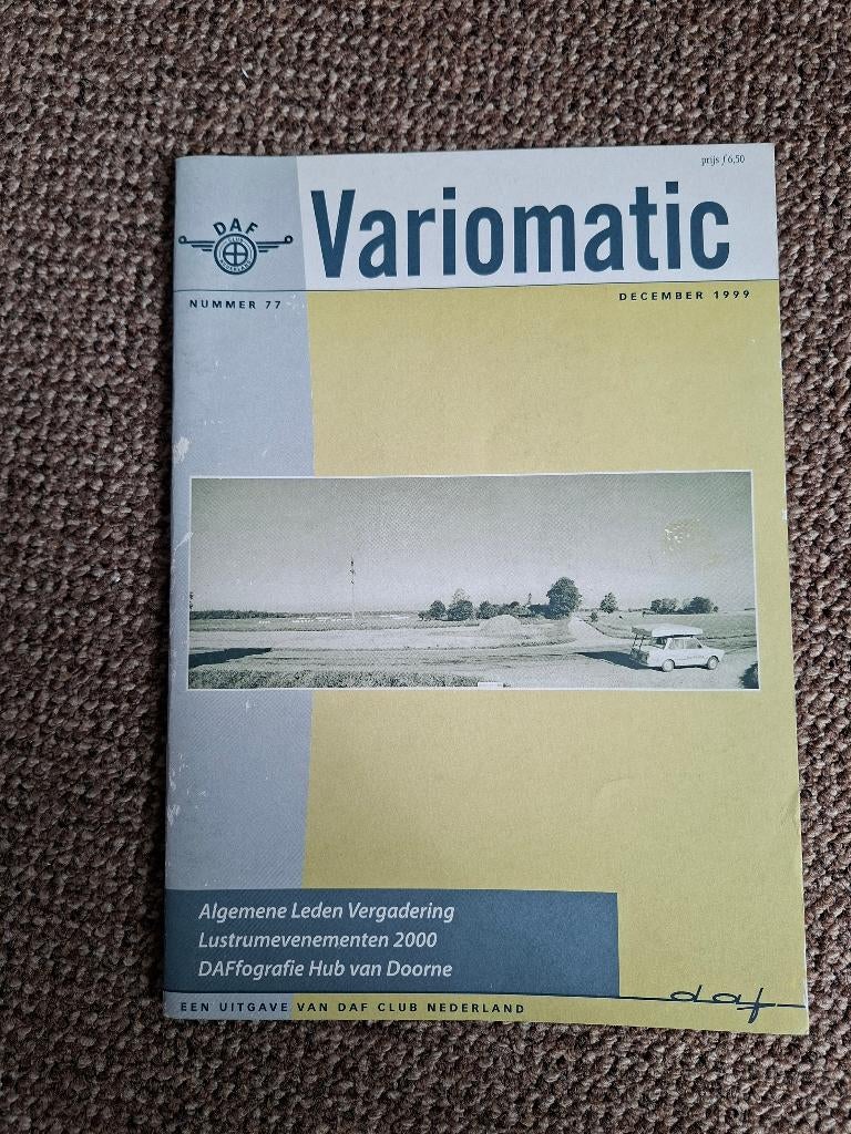 Daf Vario-matic clubblad nr 77 december1999, Daf nederland, Ophalen of Verzenden, Zo goed als nieuw, Overige merken