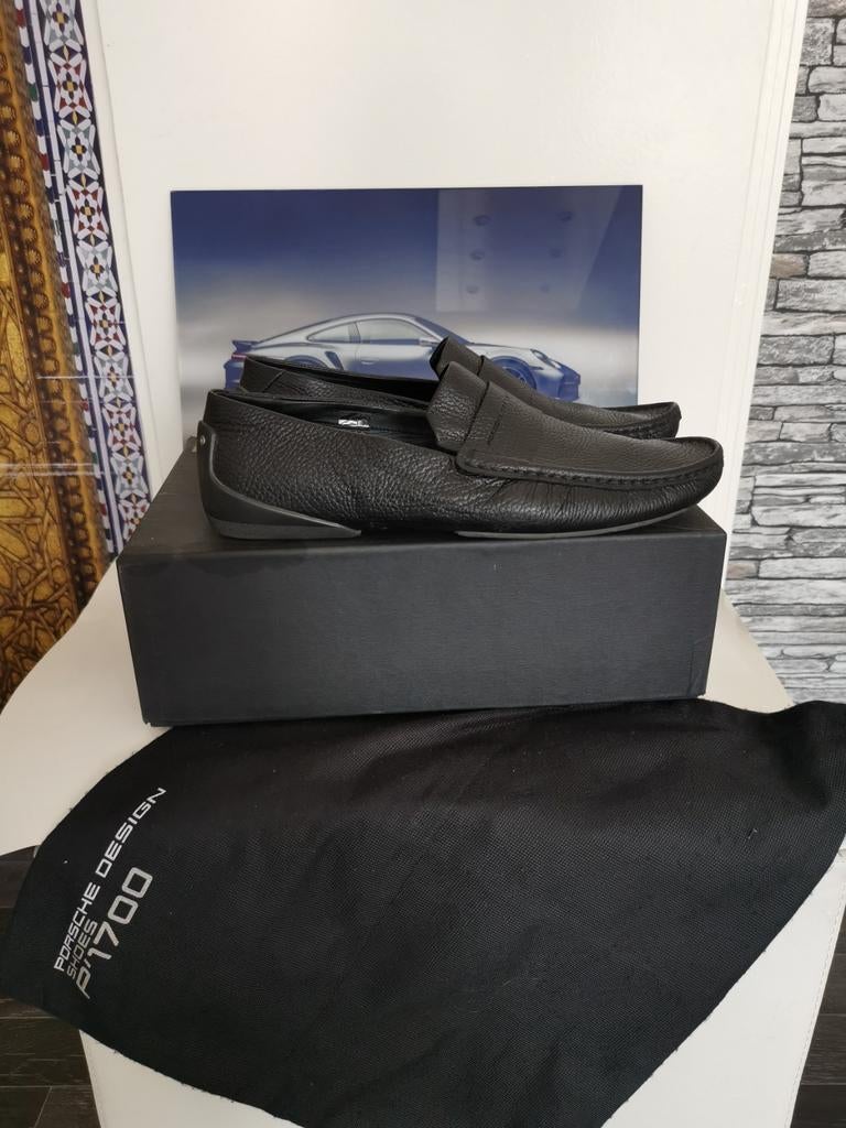 Origineel porsche design instappers van echt leer met doos, Zwart, Ophalen of Verzenden, Zo goed als nieuw, Wandelschoenen of Bergschoenen