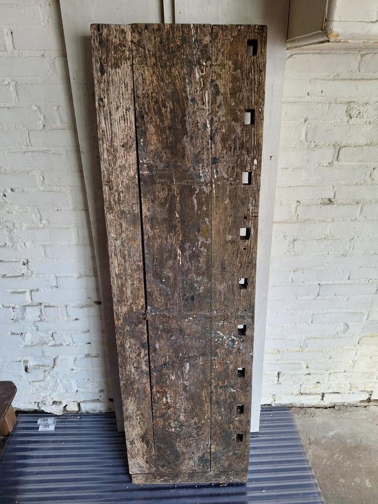 Oud houten werkblad van werkbank. Brocant, landelijk, Ophalen