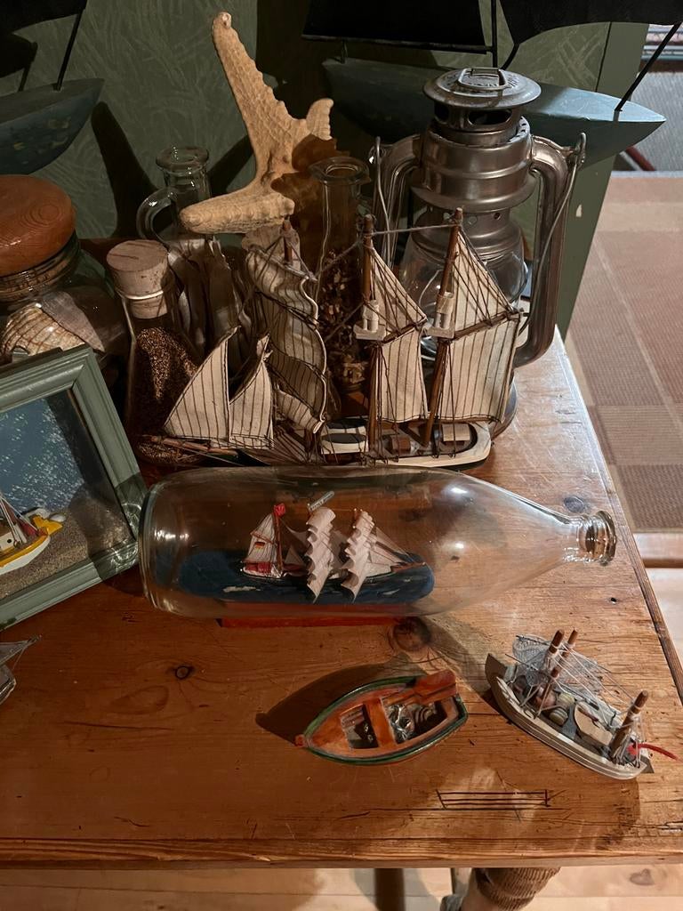 Leuke boten verzameling met schelpen en lamp, Ophalen of Verzenden, Gebruikt