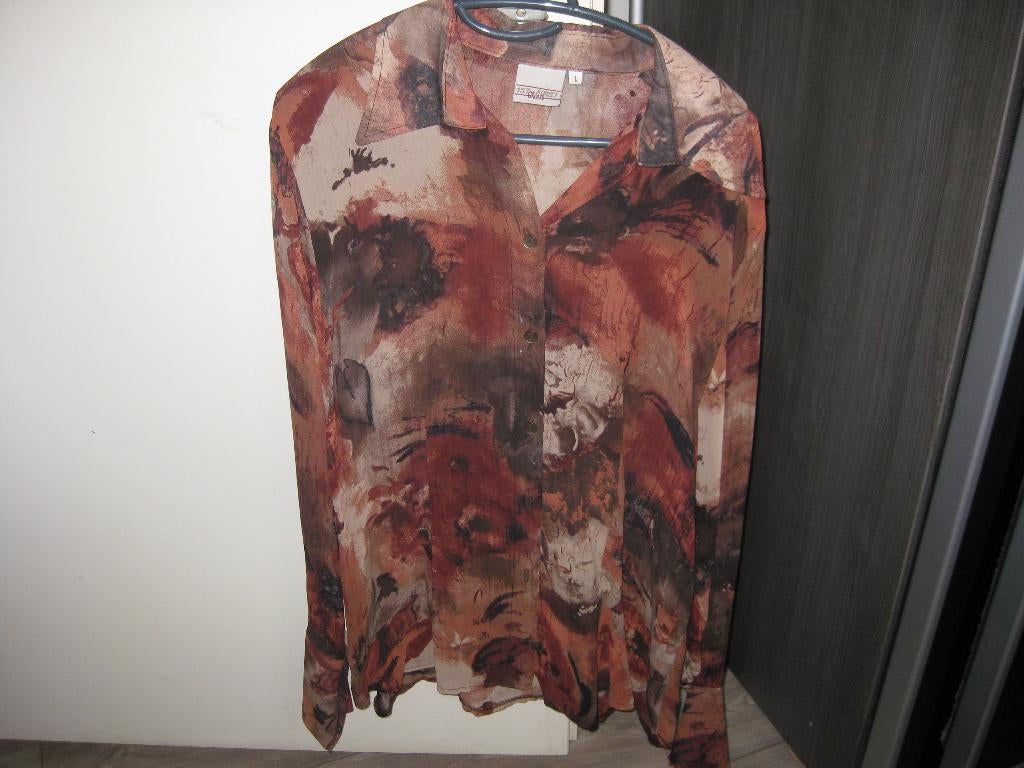 First Choice Blouse, maat: L, kleur: diverse bruintinten., Kleding | Dames, First Choice., Ophalen of Verzenden, Zo goed als nieuw