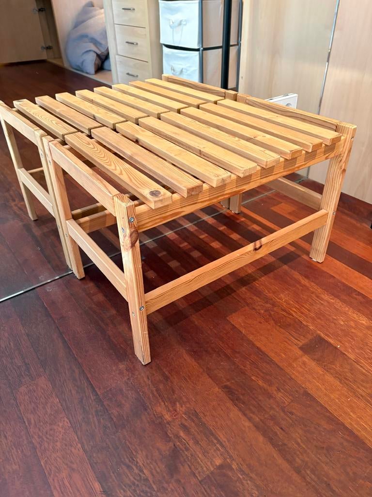 Houten bankje, Ophalen, Gebruikt