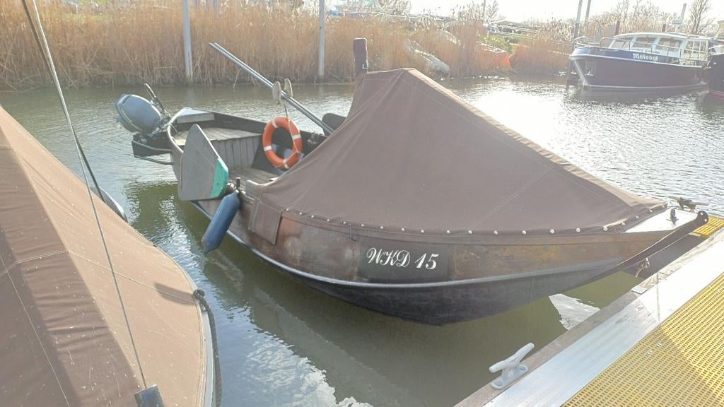 Prachtige zalmschouw scherp geprijsd zo meenemen!, Watersport en Boten, Platbodems, Gebruikt, Staal, Ophalen of Verzenden, Benzine