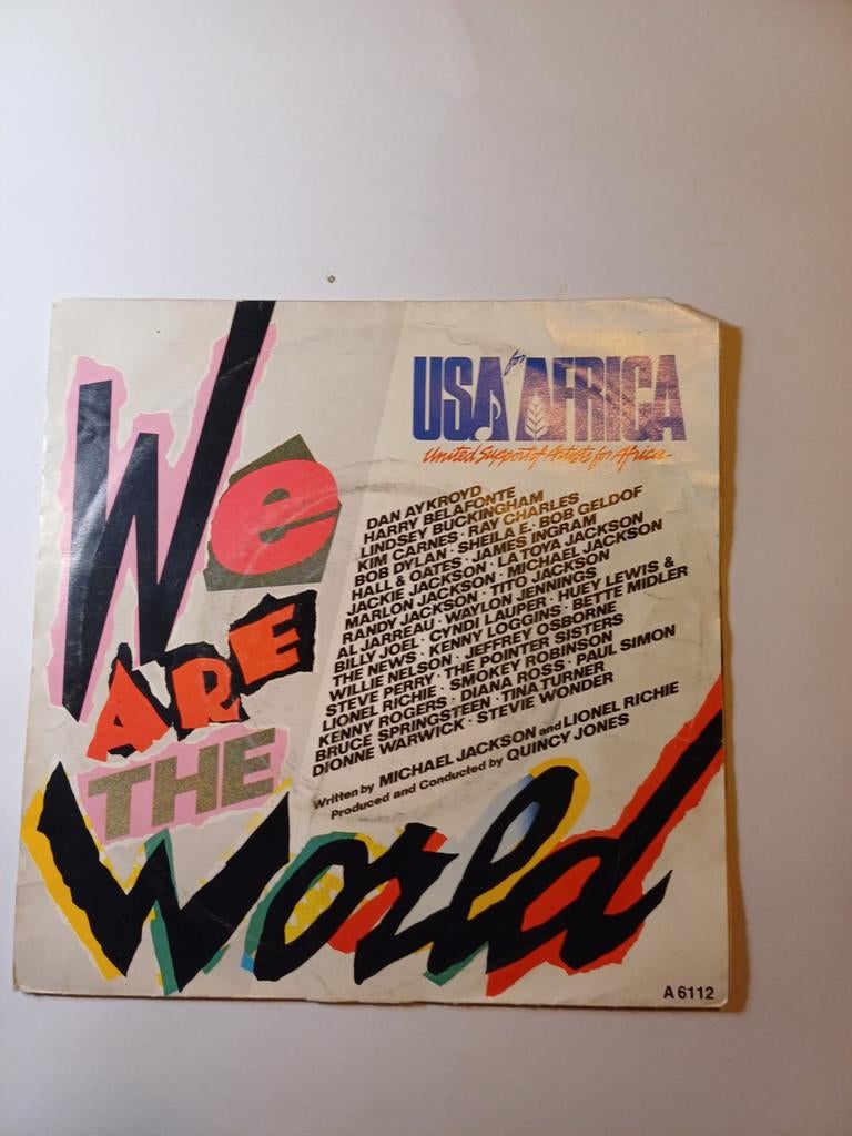 Usa Africa - We are the world, Cd's en Dvd's, Vinyl Singles, Gebruikt, 7 inch, Single, Ophalen of Verzenden