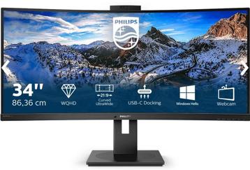 Philips 346P Curved 34inch monitor webcam & USB-C docking