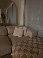 Moderne hoekbank beige 3 meter breed, 250 tot 300 cm, 100 tot 125 cm, Hoekbank, Ophalen of Verzenden