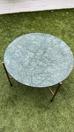 Salontafel met groen marmeren blad, Ophalen, Minder dan 50 cm, Gebruikt, Rond