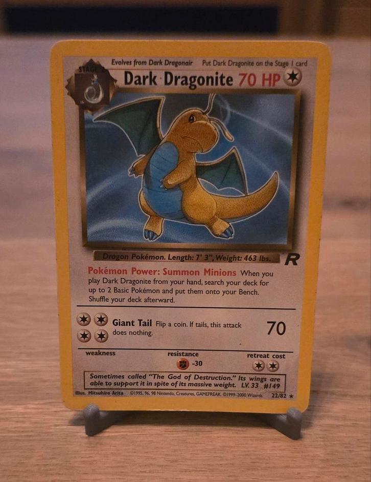 Dark Dragonite non-holo Rocket 22/82 - Goede Staat, Hobby en Vrije tijd, Verzamelkaartspellen | Pokémon, Zo goed als nieuw, Ophalen of Verzenden