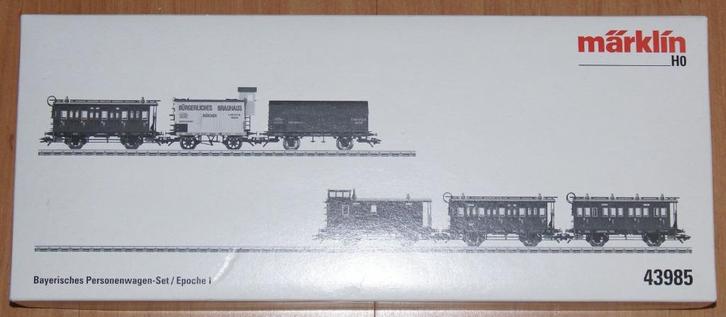 43985 Marklin BEIERSE REIZIGERS RIJTUIGEN SET, Hobby en Vrije tijd, Modeltreinen | H0, Nieuw, Wagon, Wisselstroom, Märklin, Ophalen of Verzenden