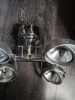 Industriële Vintage Spot - 4 Lampen, Halogeen, Gebruikt, Metaal of Aluminium, Ophalen of Verzenden