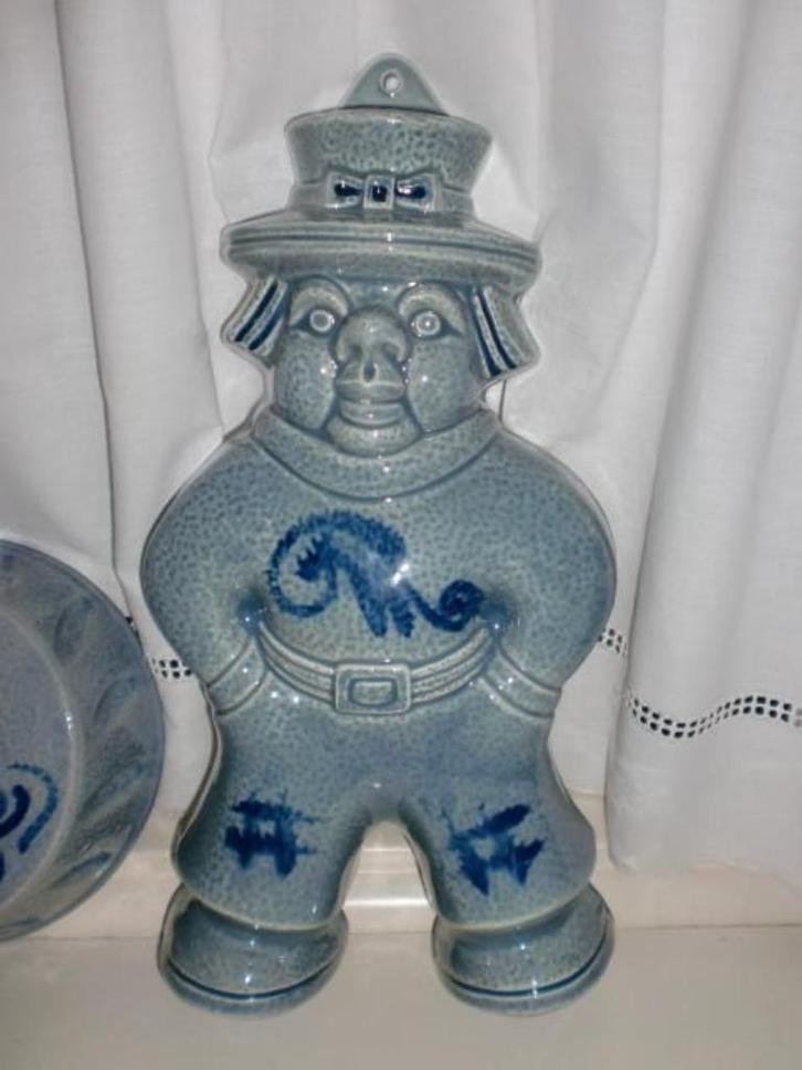 vintage Blue Band PUDDINGVORM ~ Mannetje met Hoed ~ Keramiek, Verzamelen, Retro, Huis en Inrichting, Ophalen of Verzenden