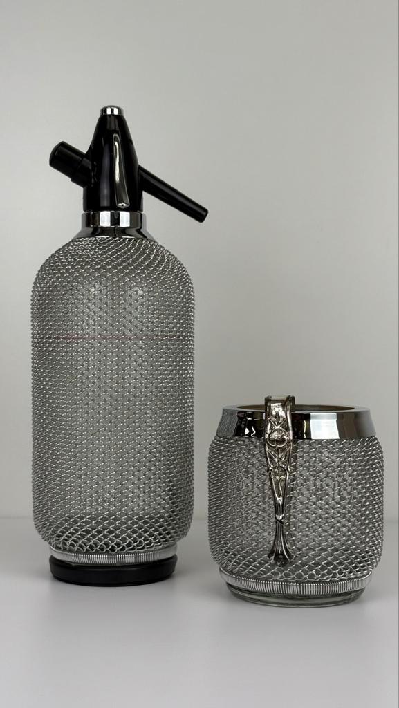 Soda Siphon spuitwater set met ijsblokjesemmer, Verzamelen, Retro, Huis en Inrichting, Ophalen