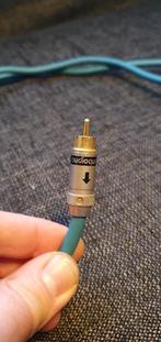 Audiuquest Turquoise X2 Hyperlitz RCA Interconnects 50cm, Ophalen of Verzenden, Zo goed als nieuw, Minder dan 2 meter, Interlink-kabel