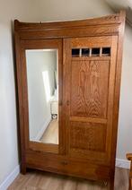 Eiken spiegelkast met legplanken en lade., Huis en Inrichting, Ophalen, Gebruikt, 100 tot 150 cm, 200 cm of meer