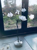 Bijzondere vloerlamp: Messing & transparante kelken, Huis en Inrichting, Lampen | Vloerlampen, Gebruikt, 100 tot 150 cm, Ophalen of Verzenden