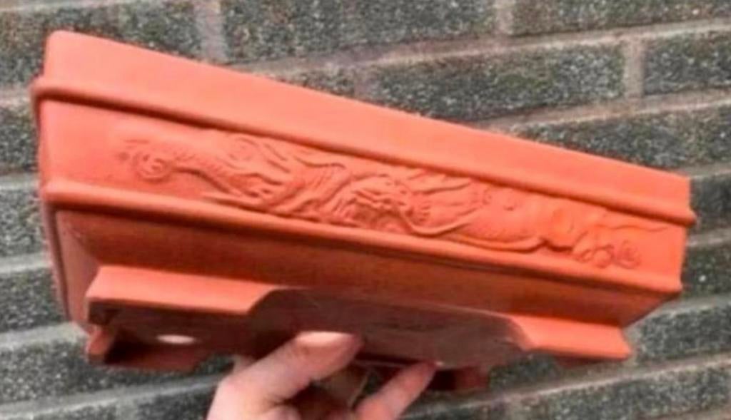 Bonsai schaal bruin ongeglazuurd Draken Japans 27,8x20,6x8,4, Tuin en Terras, Ophalen of Verzenden, Zo goed als nieuw, Aardewerk