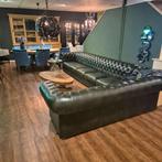 Hoekbank Chesterfield Rundleder Groen, Ophalen, Hout, 150 cm of meer, Vierpersoons of meer