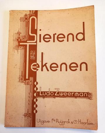 Zeldzaam; L.W. Zweeran Sierend Tekenen 1936 met voorbeelden. beschikbaar voor biedingen