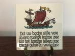 Mooie oude tegel spreuk keramiek tekst in relief, Antiek en Kunst, Antiek | Keramiek en Aardewerk, Ophalen of Verzenden