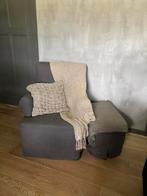 Hoffz Levi fauteuil met hocker liza linnen hoes., Ophalen, Hout, Gebruikt, 75 tot 100 cm