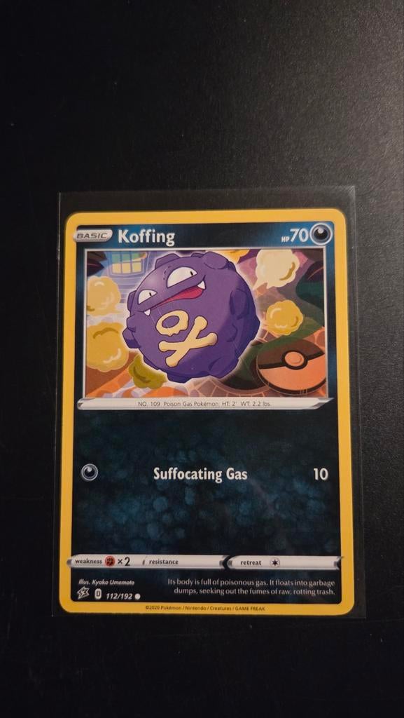 Pokemon Kaart Koffing 112/192 Rebel Clash NM, Verzenden, Zo goed als nieuw, Losse kaart