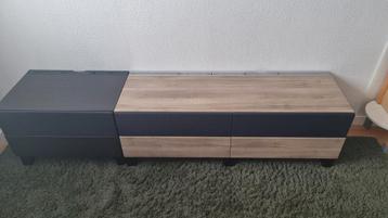 IKEA BESTÅ Kastencombinatie - Zwart & Wit Hout - afbeelding 1