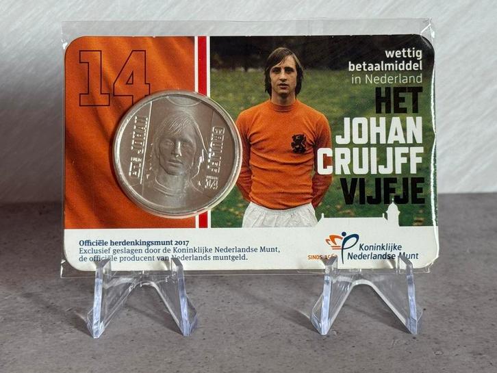 Coincard 2017 Johan Cruijff Vijfje, Postzegels en Munten, Munten en Bankbiljetten | Verzamelingen, Nederland, Ophalen of Verzenden