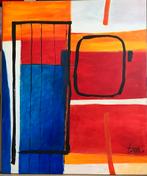 Abstract Schilderij 'tonk' 1997, Kleurrijk en Dynamisch, Ophalen