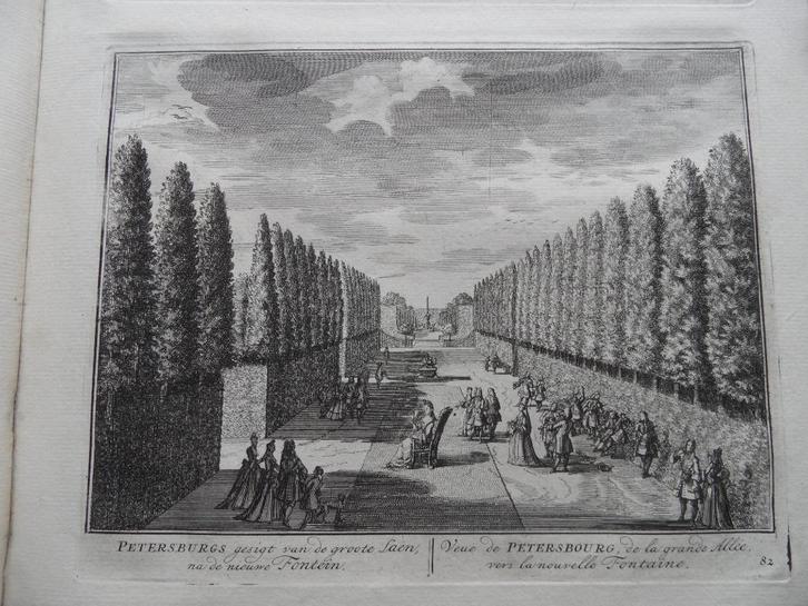 82 Nigtevecht Petersburg Kopergravure 1719, Antiek en Kunst, Kunst | Etsen en Gravures, Ophalen of Verzenden