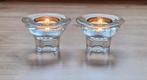 Set omkeerbare kandelaars van glas, design van K & M Hogberg, Ophalen of Verzenden, Zo goed als nieuw, Overige materialen, Minder dan 25 cm