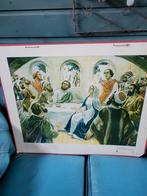 Oude schoolplaat Pinksteren, Antiek en Kunst, Antiek | Schoolplaten, Ophalen, Overige thema's