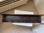 Antieke eiken kapstok met houtsnijwerk en metalen haken, Huis en Inrichting, Gebruikt, 100 tot 150 cm, Hout, Ophalen