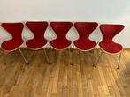 5 vlinderstoelen gestoffeerd Fritz Hansen Rood, Huis en Inrichting, Stoelen, Ophalen of Verzenden, Rood, Deens Design, Eén