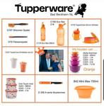 TUPPERWARE ORANJE fles-kom-magnetron-emmer-doos-partyschaal, Nieuw, Oranje, Ophalen of Verzenden