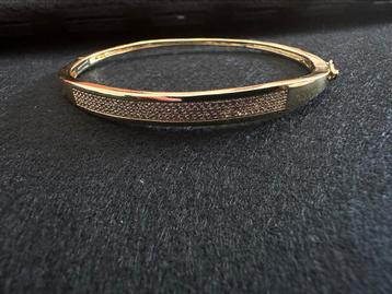 Gouden armband met zilveren steentjes 