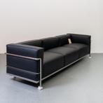 2x Cassina Le Corbusier LC3 Bank 3-zits Zwart Leer – Chroom, Huis en Inrichting, Banken | Sofa's en Chaises Longues, Niet ingevuld