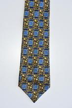 Richel Royal 100% zijden stropdas handgemaakt blauw geel, Ophalen of Verzenden, Zo goed als nieuw, Blauw, Met patroon