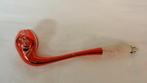 Oude glazen kerstbal lange rode gesuikerde pijp, Ophalen of Verzenden, Gebruikt