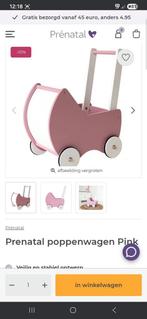 Roze houten poppenwagen, Ophalen, Gebruikt, Babypop
