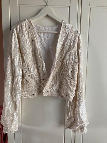 Joya’s vida velvet mirror jacket Indian witte  fluwelen jas️ beschikbaar voor biedingen