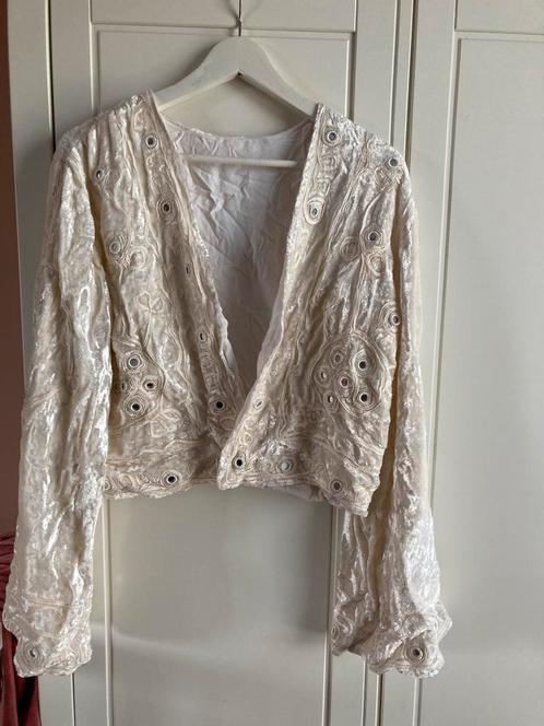 Joya’s vida velvet mirror jacket Indian witte  fluwelen jas️, Kleding | Dames, Jassen | Zomer, Nieuw, Wit, Ophalen of Verzenden