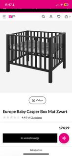 Europe Baby Casper Box Mat Zwart, Kinderen en Baby's, Boxen, Ophalen, Zo goed als nieuw, Vierkant, In hoogte verstelbaar