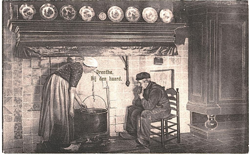 913269 Drenthe klederdracht niet gelopen, Ophalen of Verzenden, 1920 tot 1940, Ongelopen, Drenthe