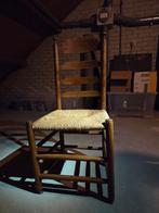 Houten stoel met rieten zitting, Huis en Inrichting, Stoelen, Ophalen, Riet of Rotan, Gebruikt, Bruin
