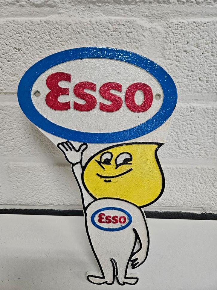 GIETIJZEREN ESSO , GASPOMP , MANCAVE , BENZINE , DECORATIE, Verzamelen, Merken en Reclamevoorwerpen, Zo goed als nieuw, Reclamebord