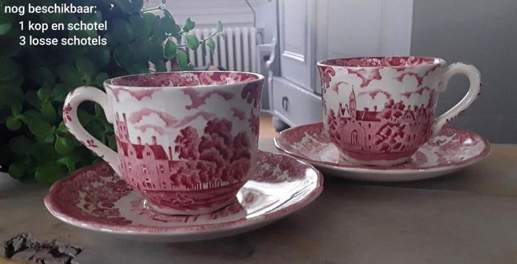A royal worcester palissy 1790 avon scenes - kop en schotel, Huis en Inrichting, Keuken | Servies, Gebruikt, Kop(pen) en/of Schotel(s)