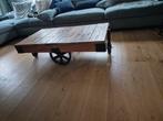 Stoere Salontafel op Wielen, Huis en Inrichting, Tafels | Salontafels, Ophalen, Gebruikt, 100 tot 150 cm, 50 tot 100 cm