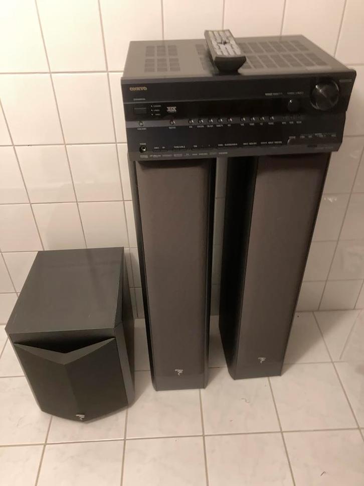 Audio set van Onkyo en Focal Chorus, Audio, Tv en Foto, Luidsprekers, Gebruikt, Front, Rear of Stereo speakers, 120 watt of meer