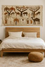 Prachtig handgemaakt wandkleed van wol bruin, Crème, Zo goed als nieuw, 150 tot 200 cm, Rechthoekig