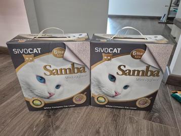 2 dozen Sivocat Samba Ultra Hygiëne kattengrit 6 liter  beschikbaar voor biedingen